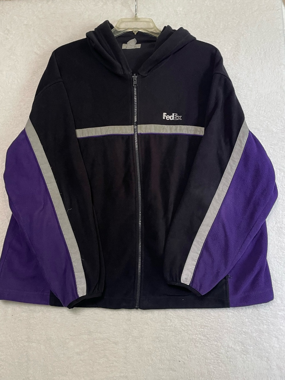 FedEx Black & Purple Hooded Performance Jacket 2X/3X fleece